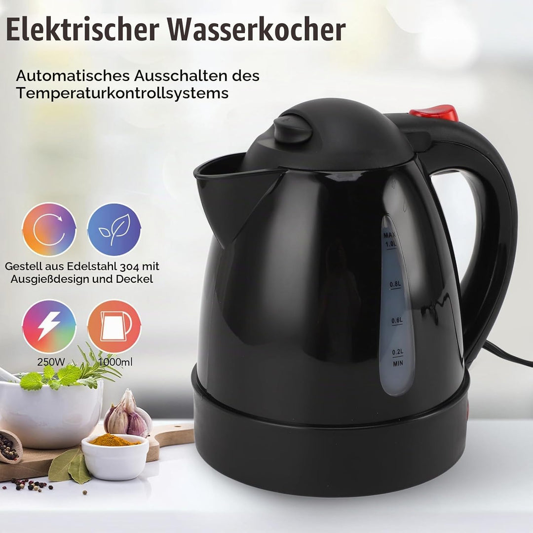 Auto Wasserkocher, 24V 1000ml Tragbare Reisewasserkocher Auto LKW Wasserkocher mit Zigarettenanzünde