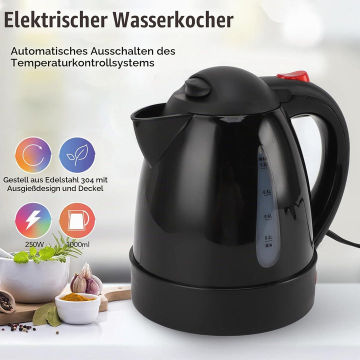 Auto Wasserkocher, 24V 1000ml Tragbare Reisewasserkocher Auto LKW Wasserkocher mit Zigarettenanzünde