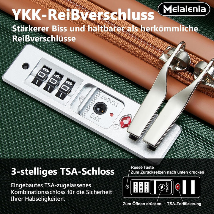 Melalenia Kofferset 7tlg Hartschale Leicht mit 4 Rollen und TSA-Schloss Der Gepäcksets Enthält 1 Kos