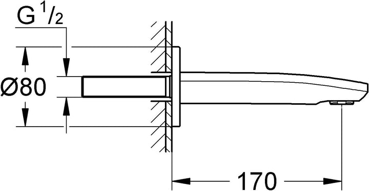 Grohe 13276002 Eurostyle C Wanneneinlauf, Chrom; für Wandmontage