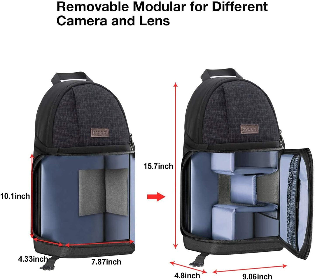 MOSISO Kameratasche Brust, DSLR/SLR/Spiegellose Kamera Rucksack Tasche Stossfester Fotografie Rucksa