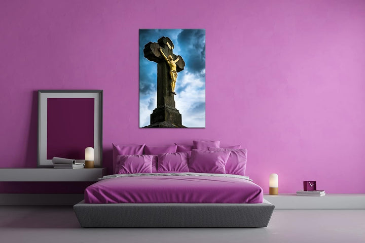deyoli christliche Jesus Gedenkstätte Format: 100x70 als Leinwandbild, Motiv fertig gerahmt auf Echt