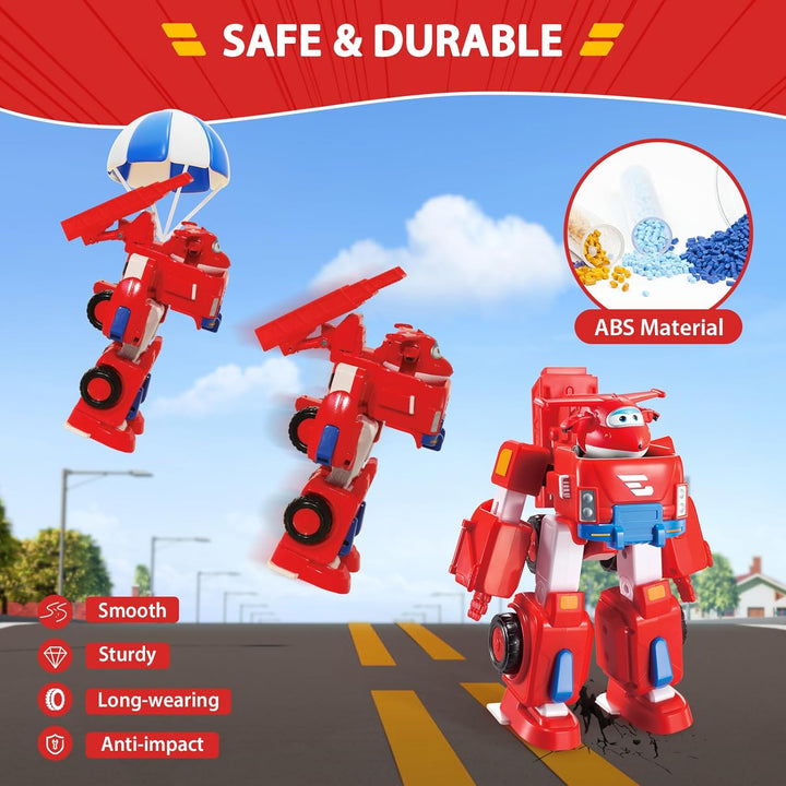 Super Wings EU720311 - Transformations-Flugzeug Jett Robo Rig, ca. 18 cm grosse Spiel-Figur für Kind