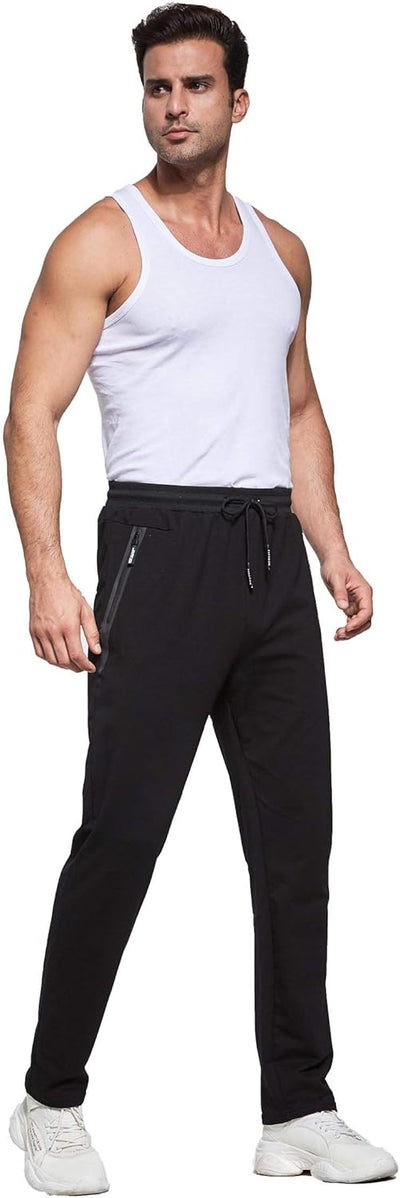 Tansozer Jogginghose Herren mit Reissverschluss Slim Fit Hose Herren mit Taschen S Schwarz, S Schwar