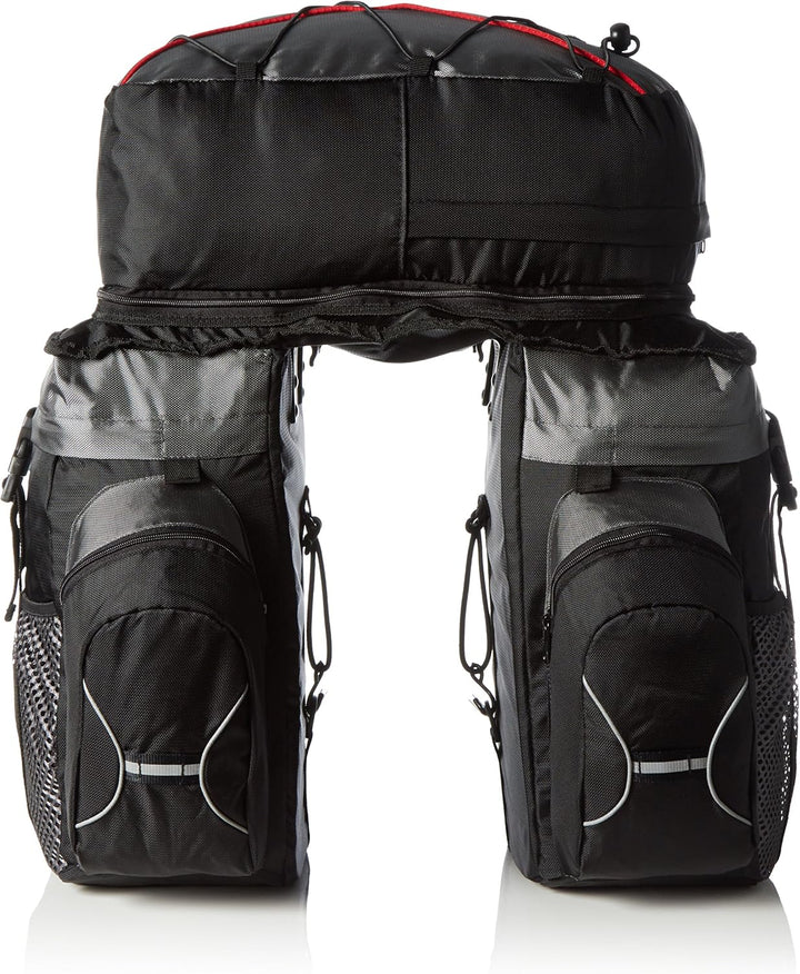 Cytec Tourentasche Travel 3-Fach Fahrradtasche 54 x 32 x 29 cm, 50 Liter Grau/Schwarz, 54 x 32 x 29