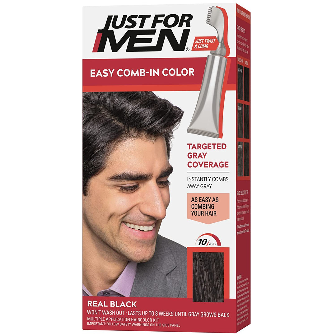 Just for men Per Anhalter gekämmte Haarfarbe für Herren Schwarz