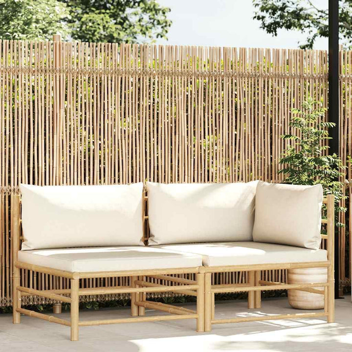 vidaXL Gartenmöbel 2-TLG. mit Kissen Ecksofa Mittelsofa Gartenset Gartensofa Lounge Sofa Garnitur Si