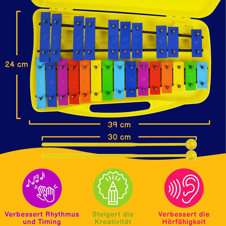 A-Star 25 Note Chromat Glockenspiel 2 Oktaves G5-G7 In Festem Fall Mit Schlägern-Regenbogen Metallst