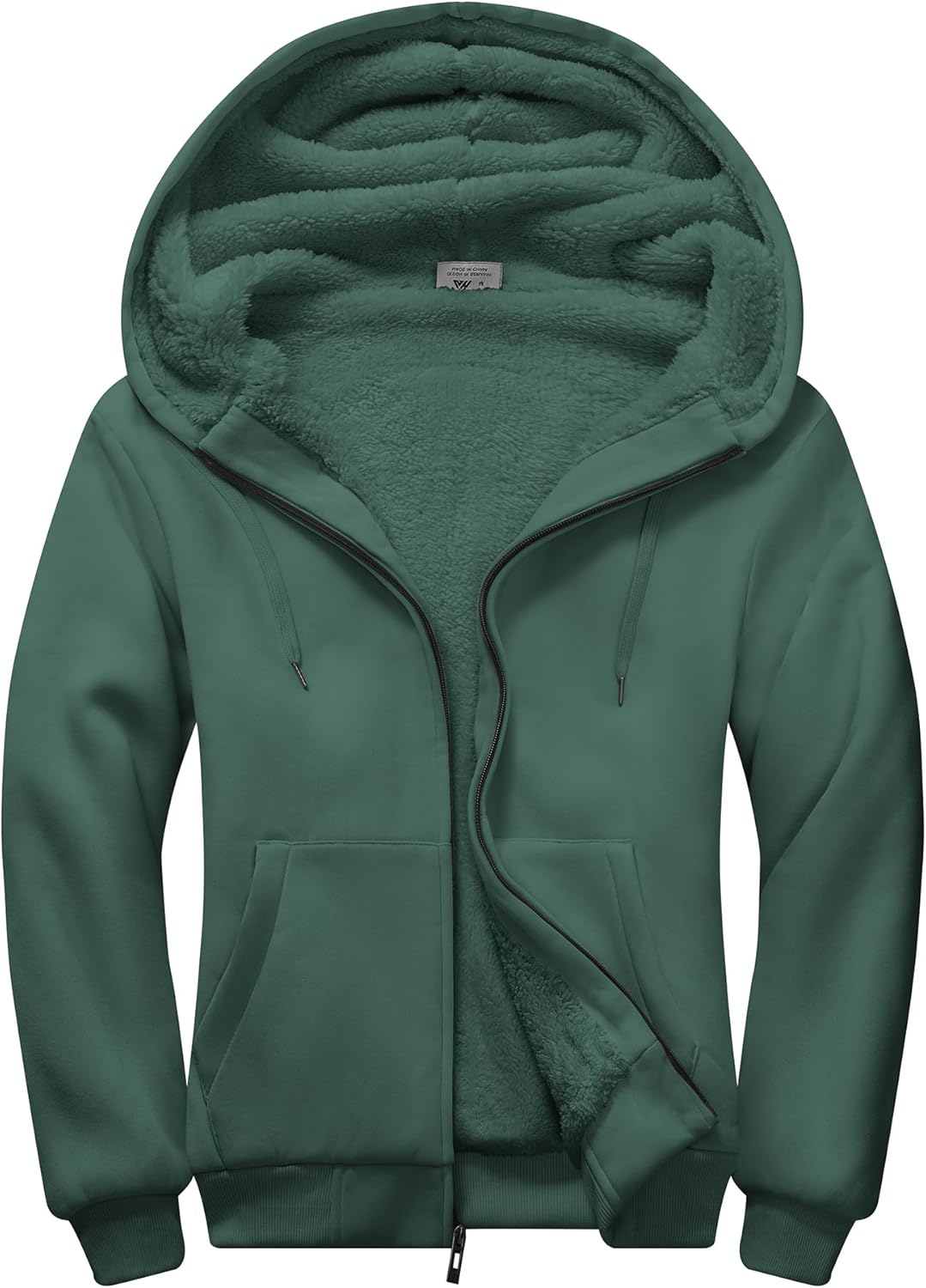 JACKETOWN Herren Sweatshirt Gefüttert Hoodie Reissverschluss Sweatjacke Warm Fleece Winterjacke Tedd