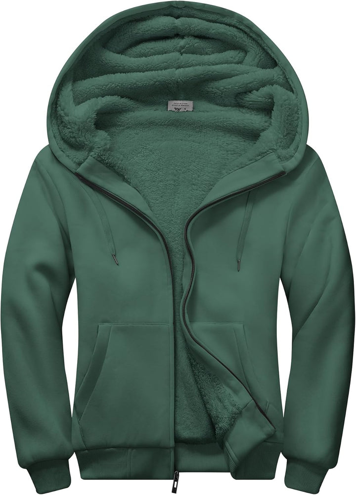 JACKETOWN Herren Sweatshirt Gefüttert Hoodie Reissverschluss Sweatjacke Warm Fleece Winterjacke Tedd