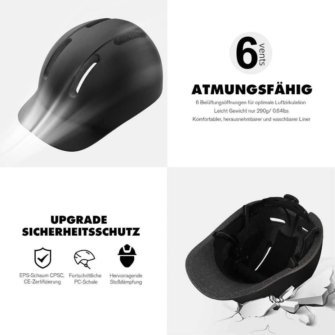 Shinmax Fahrradhelm für Damen und Herren, Einstellbarer Helm mit Visier &amp; Sonnenschutz, Leicht &amp; Bel