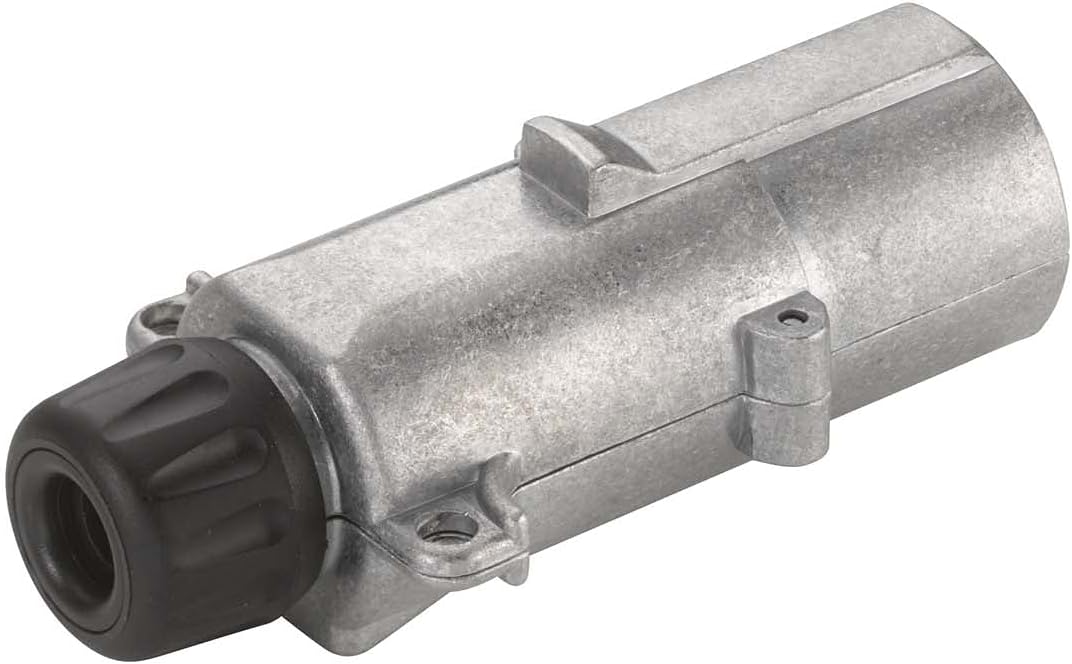 HELLA Stecker - 24V - 7-polig - mit Kabelverschraubung - Aluminium - silber - DIN/ISO: 1185 N-Typ -