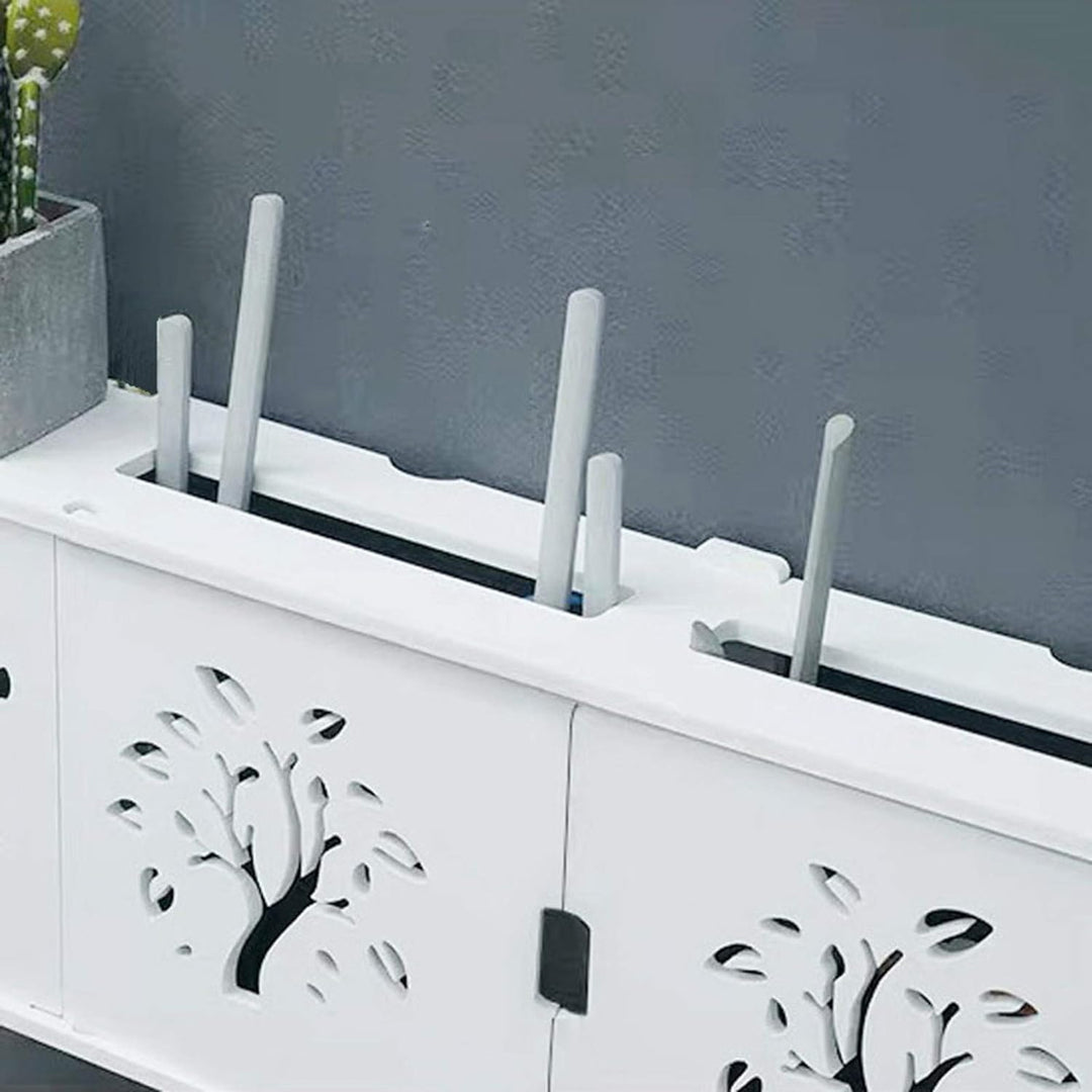 MNBVH Wand Router Aufbewahrungsbox Weiss WLAN Box Router Regal TV Kabel Verstecken Box Router Kabel