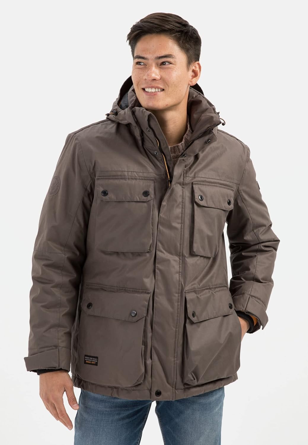 camel active Herren Jacket 27 Dark Brown, 27 Dark Brown