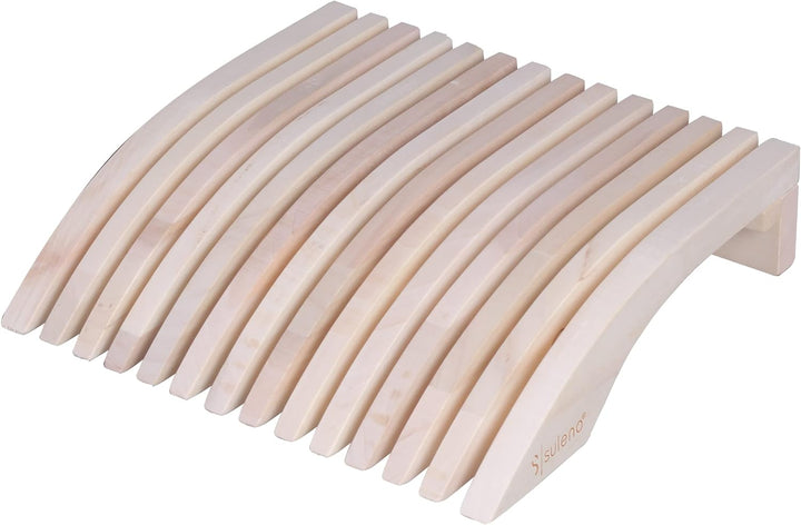 SULENO Sauna Kopfstütze ESKE ergonomisch aus robustem Espenholz Nackenstütze Kopfkeil Saunakissen