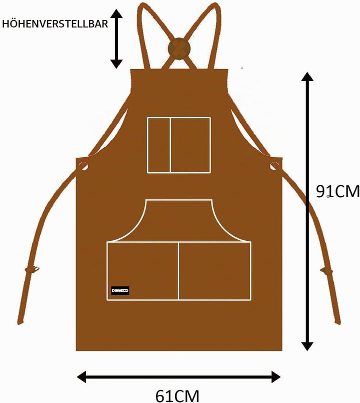 DIMWELD Schweisserschürze aus Leder für Männer. Flammhemmende Thermoschürze zum Schweissen in der We