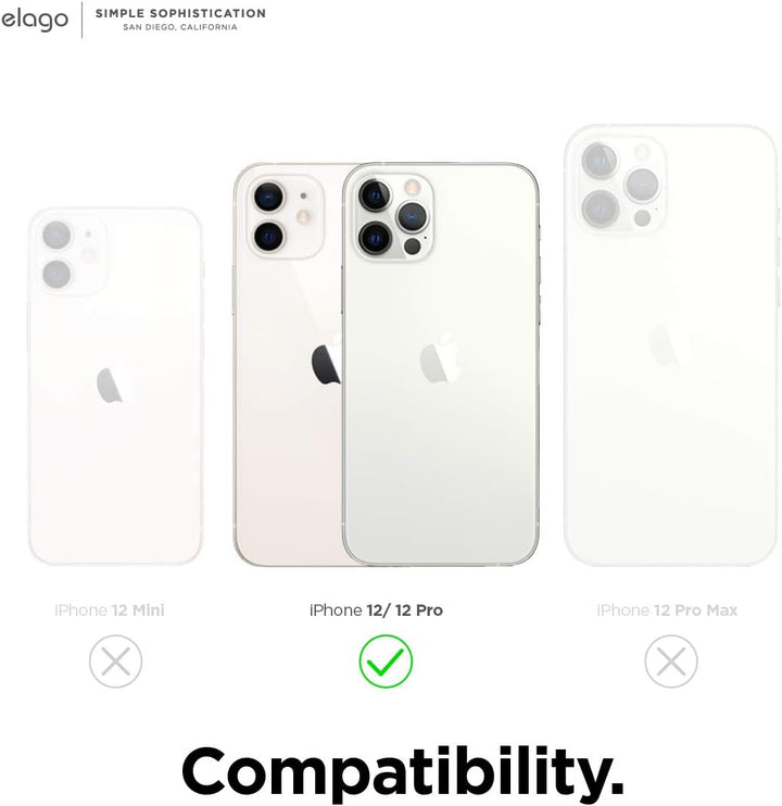 elago Magnetische Silikonhülle, kompatibel mit iPhone 12 und iPhone 12 Pro (6,1 Zoll), eingebaute Ma