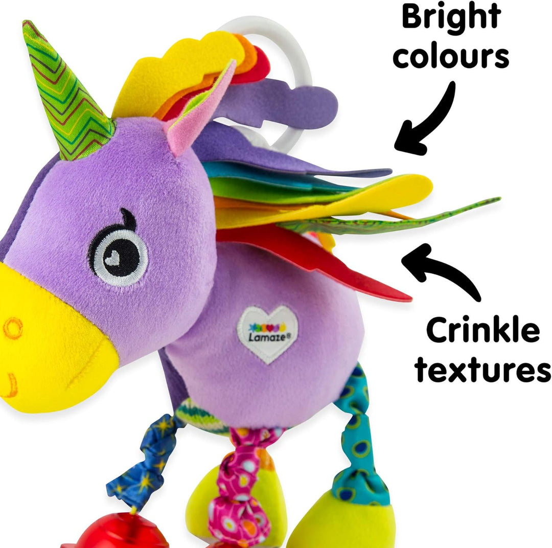 Lamaze Baby Spielzeug "Ella, das Einhorn" Clip & Go, Greifling, Stoffspielzeug Kleinkind, Motorikspi