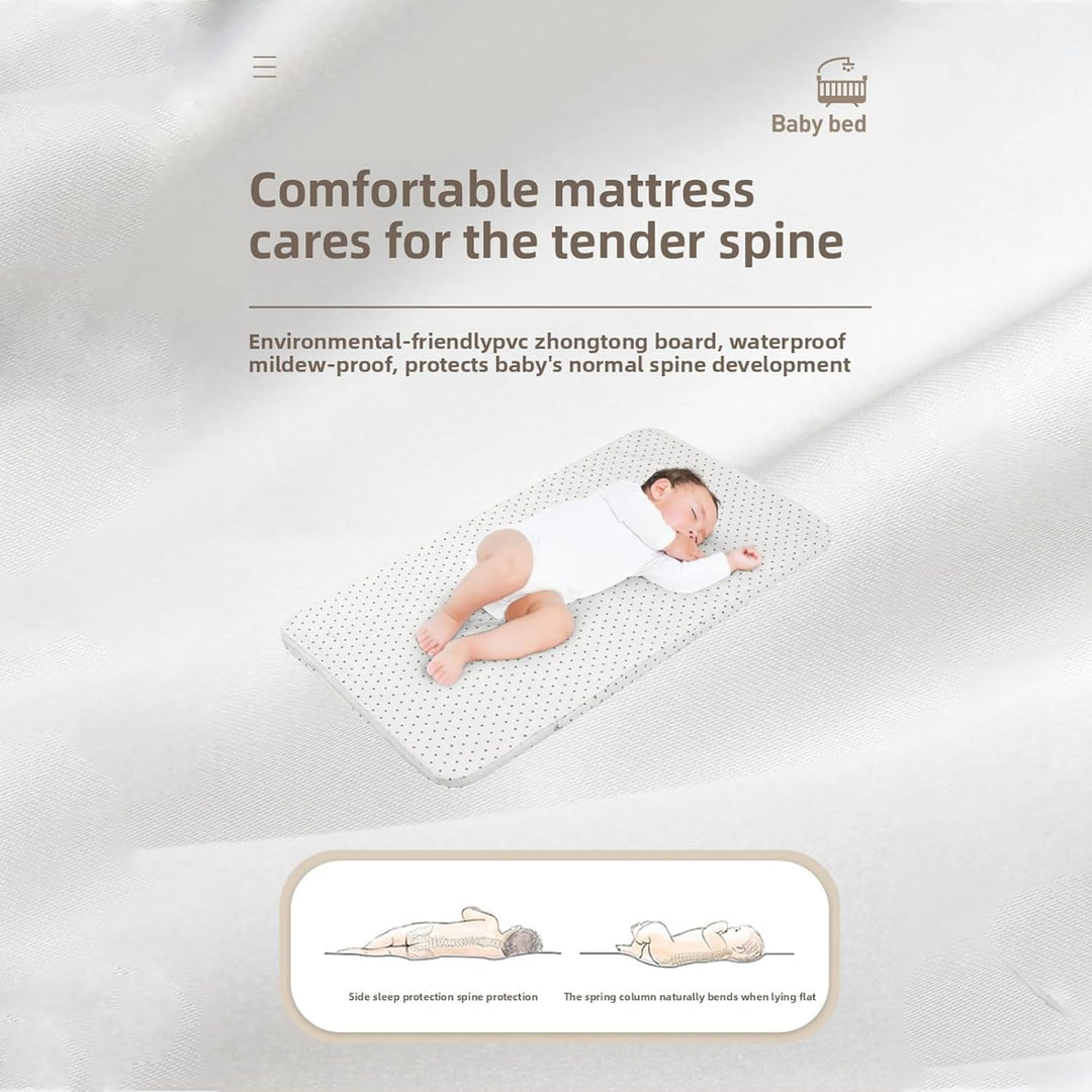 Magic ZC Beistellbett Baby mit Rollen, Convertible Faltbar Co-Sleeping Babybett, Ausgestattet mit ei