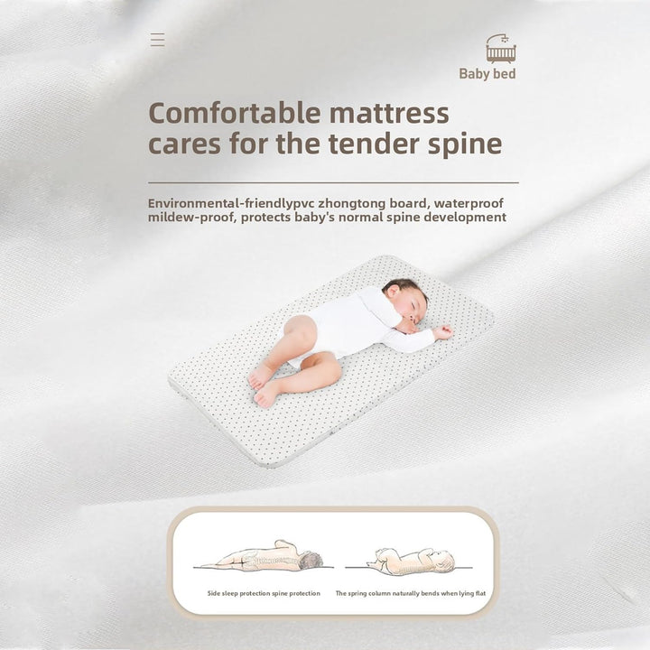 Magic ZC Beistellbett Baby mit Rollen, Convertible Faltbar Co-Sleeping Babybett, Ausgestattet mit ei
