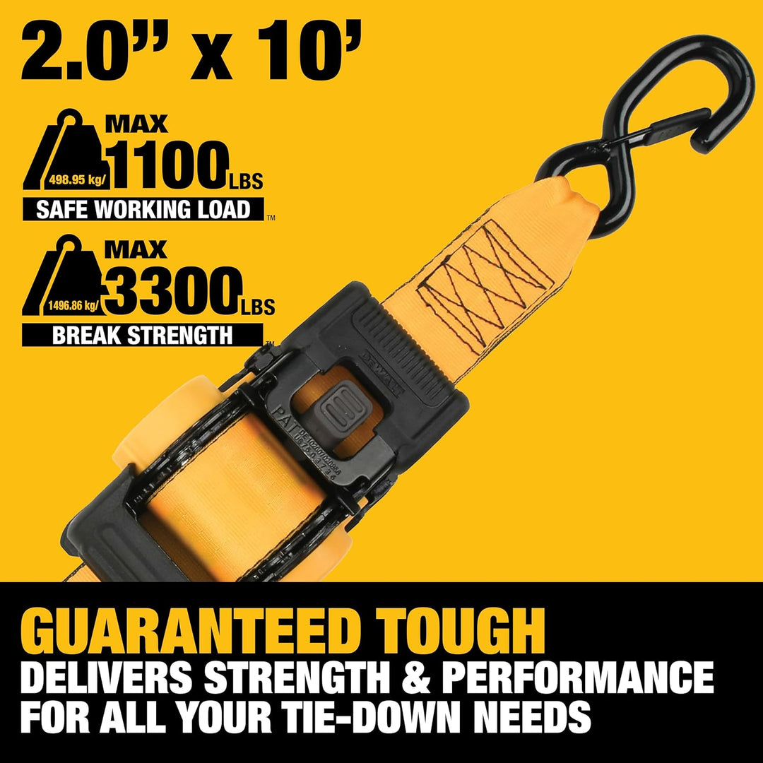 DEWALT DXBC9002 automatisch einziehbare Ratschengurte mit Ratsche, 5,1 x 3 m, 5,1 kg sichere Arbeits