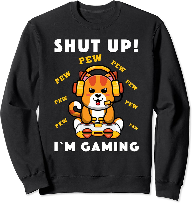 Gaming Katze Gaming Headset Gamer Spruch Outfit Gamer Nerds Sweatshirt
