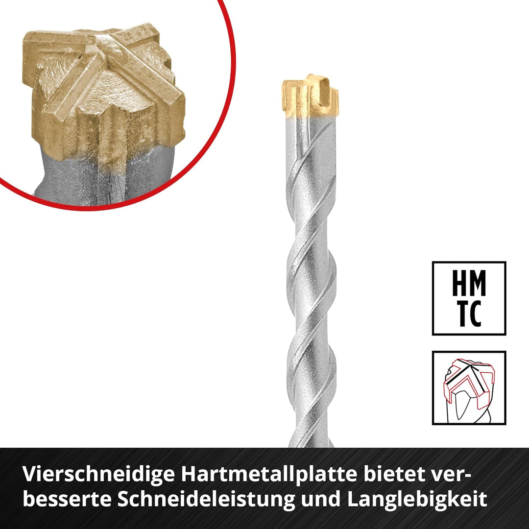 kwb SDS Plus Bohrer, SDS Plus Hammerbohrer (Ø 12 mm x 460/400 mm, mit extrem schneller Hartmetall 4X