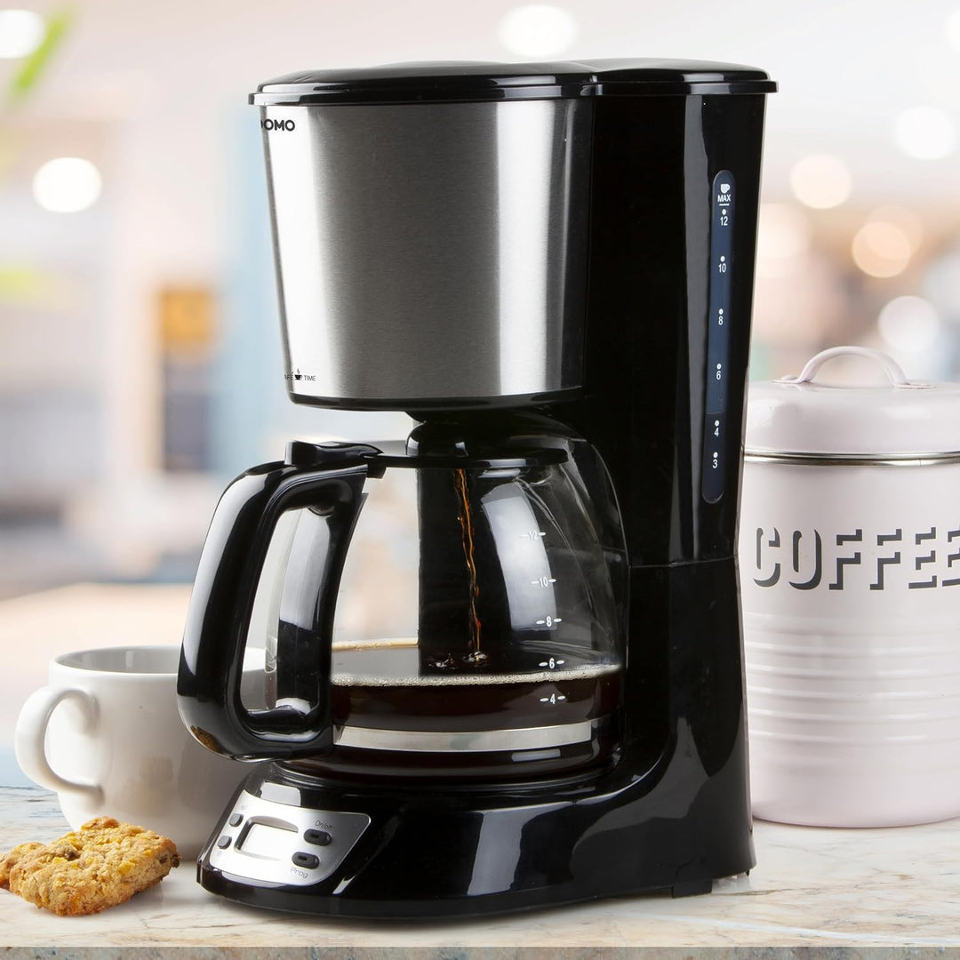 Domo DO708K - Kaffeeautomat- 1,5 L - Timer, Schwarz, Silver