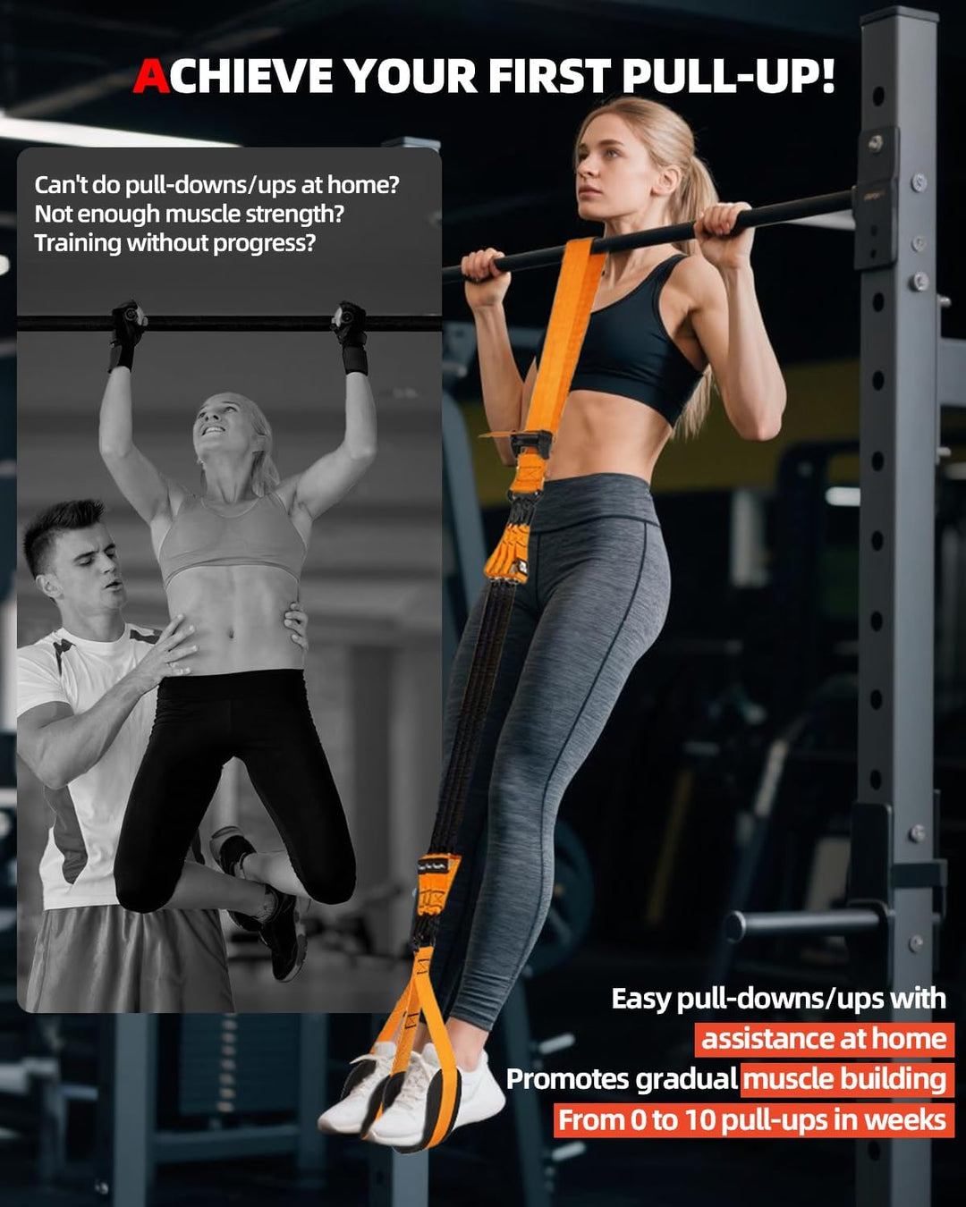 Abahub Klimmzugband Set Klimmzughilfe Widerstandsbänder Pull UP Band für Klimmzüge, Training zu Haus