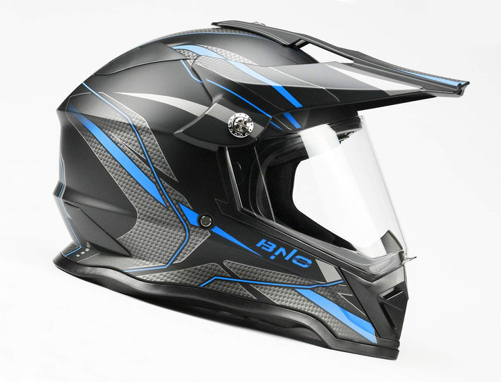 BNO Cross-3 Helm, Motocrosshelm, Corsshelm, S, M, L, XL L Matt-Schwarz-Blau, L Matt-Schwarz-Blau