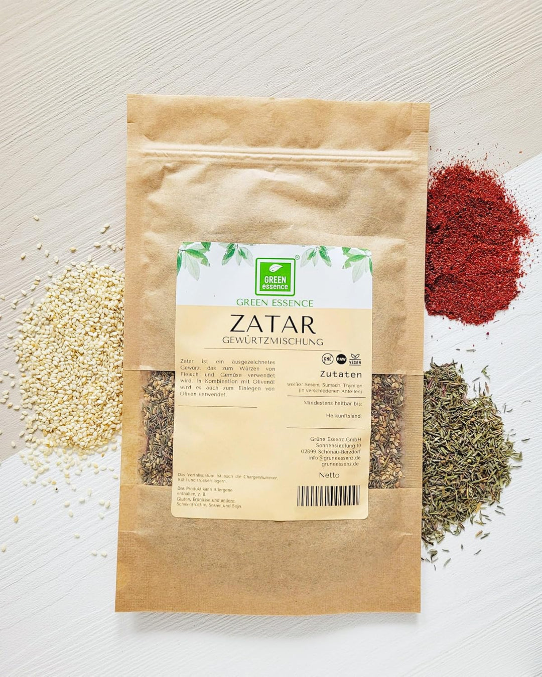 Zaatar Gewürzmischung 1Kg von Green Essence - Za’atar arabische Gewürze ohne Salz - orientalische Ge