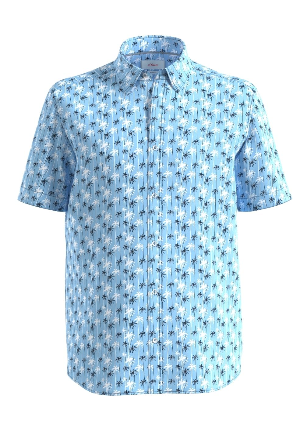 s.Oliver Herren Regular: Hemd aus Viskosemix Hemd Kurzarm S 50a4_hellblau, S 50a4_hellblau