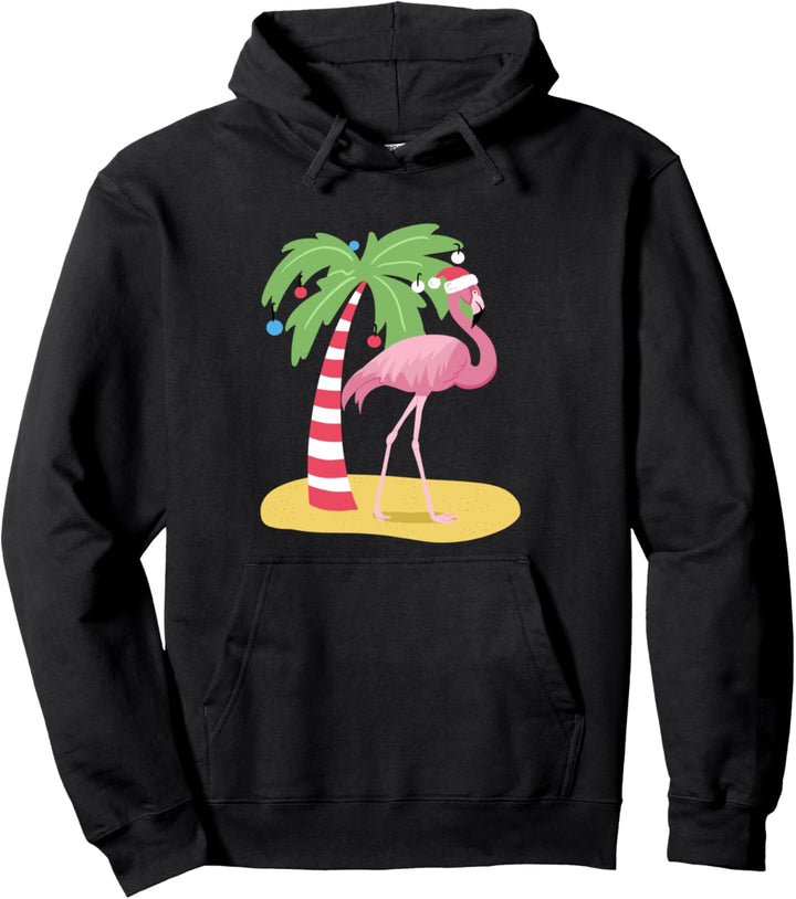 Vintage Flamingo | Tropical Christmas Pullover Hoodie