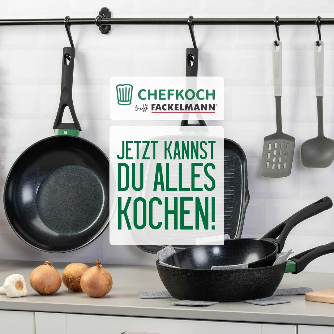 Chefkoch trifft Fackelmann Keramik-Pfanne Hamburg Ø 24 cm – Hochwertige Pfanne aus recyceltem Alumin