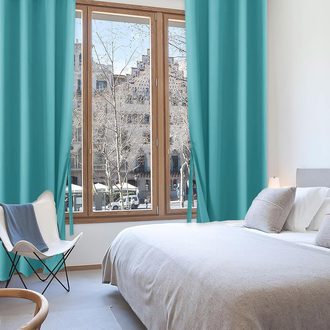 XWZO Blickdichte Vorhänge Verdunklungsvorhänge mit Ösen 2 Stücke Gardienen mit Raffhalter Lichtundur