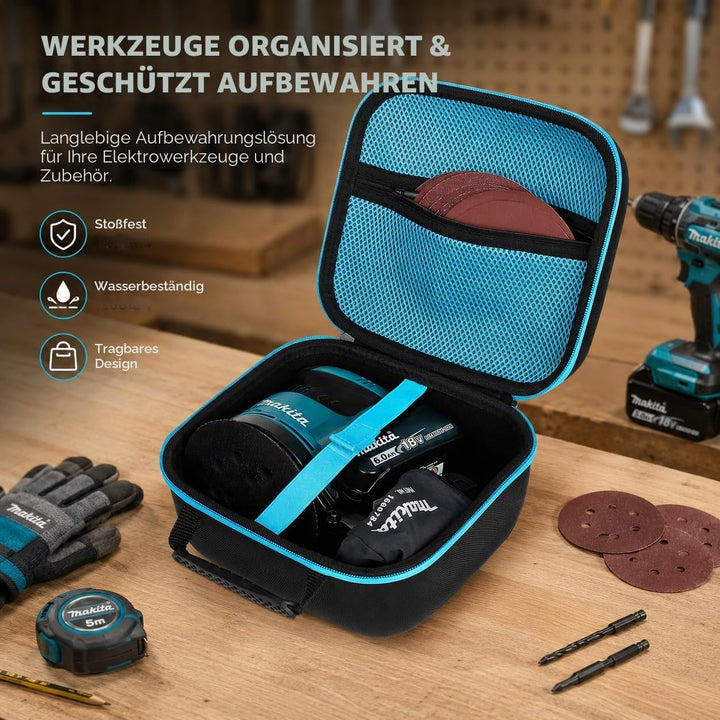 Khanka Hart Reise Tasche für Makita DBO180Z Akku-Exzenterschleifer 18V und Zubehör(Nur Tasche)