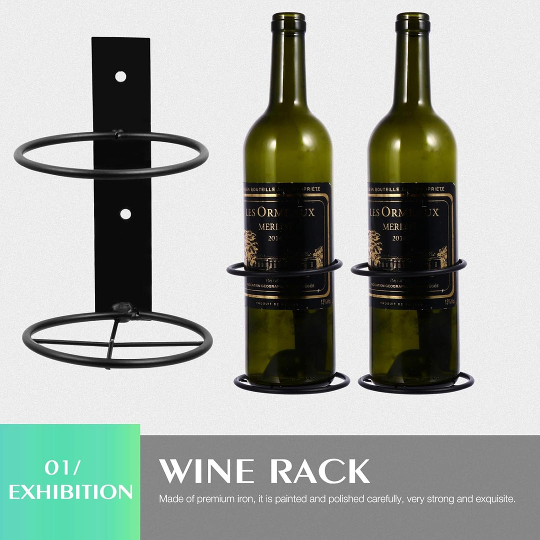 Cabilock 6Pcs Weinregal Wand Weinhalter Metall Rotwein Display Stand Einzelflaschenhalter für Hausba