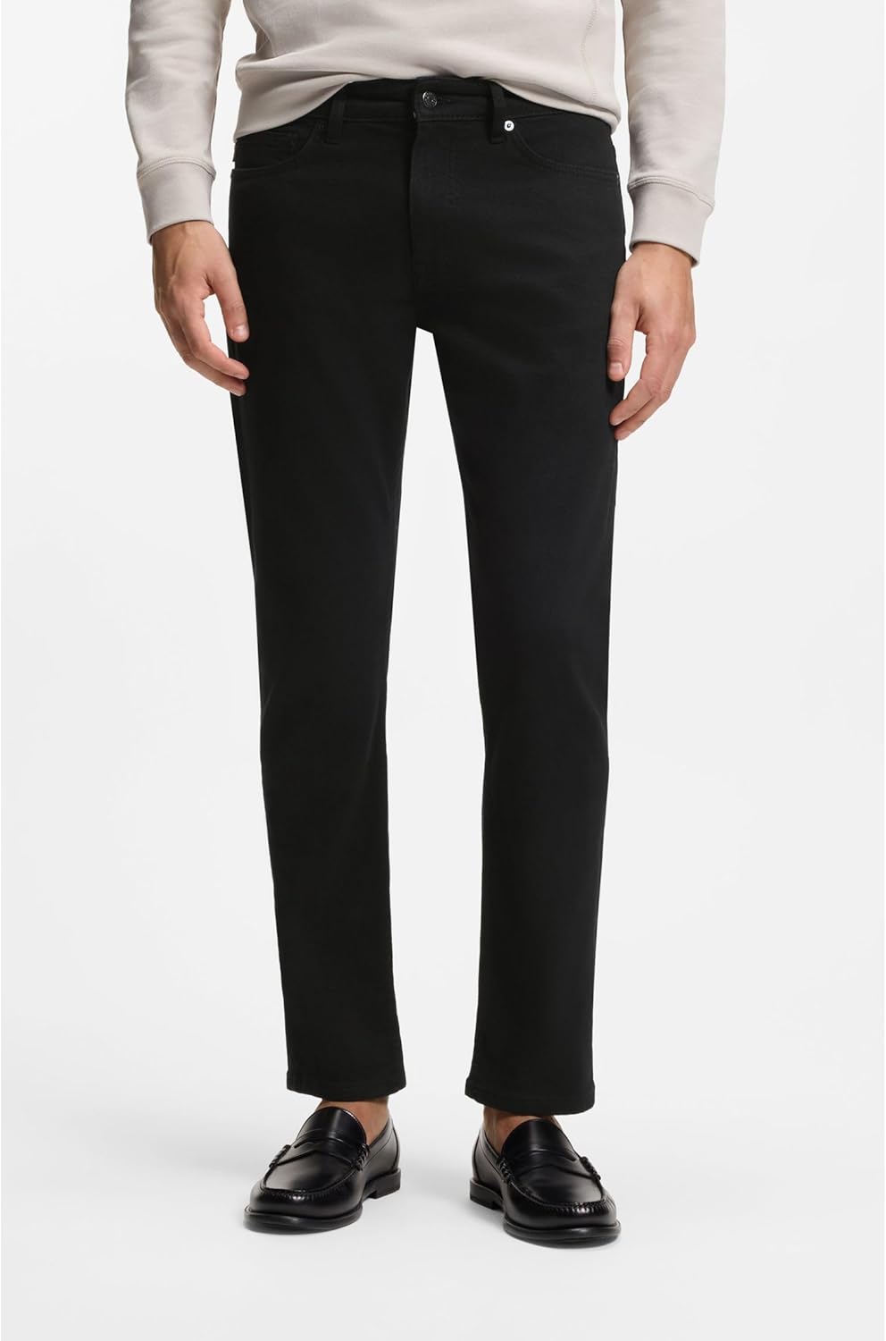 BOSS Herren Delaware BC-L-C Blaue Slim-Fit Jeans aus komfortablem Stretch-Denim 29W / 34L Black003,