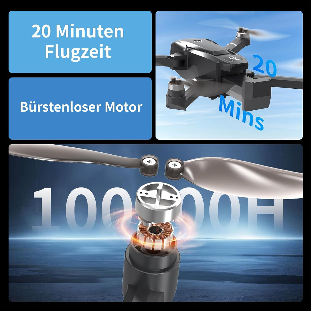 TL16LCD Drohne mit Kamera 4K, FPV Drohne mit LCD Fernbedienung für Anfänger Automatische Rückkehr Fo