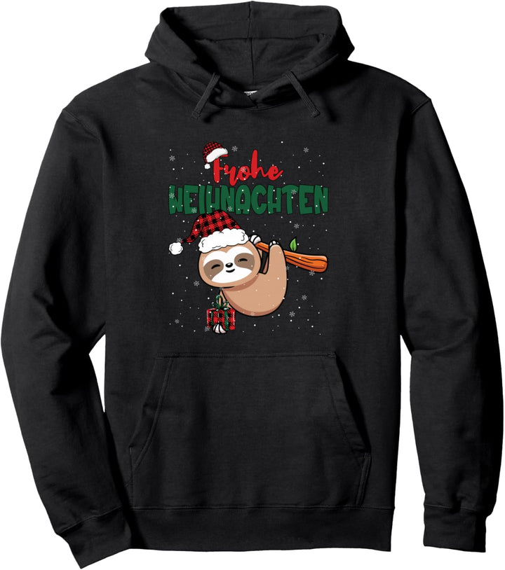 Frohe Weihnachten Süsses Weihnachtsoutfit Pyjama Faultier Pullover Hoodie