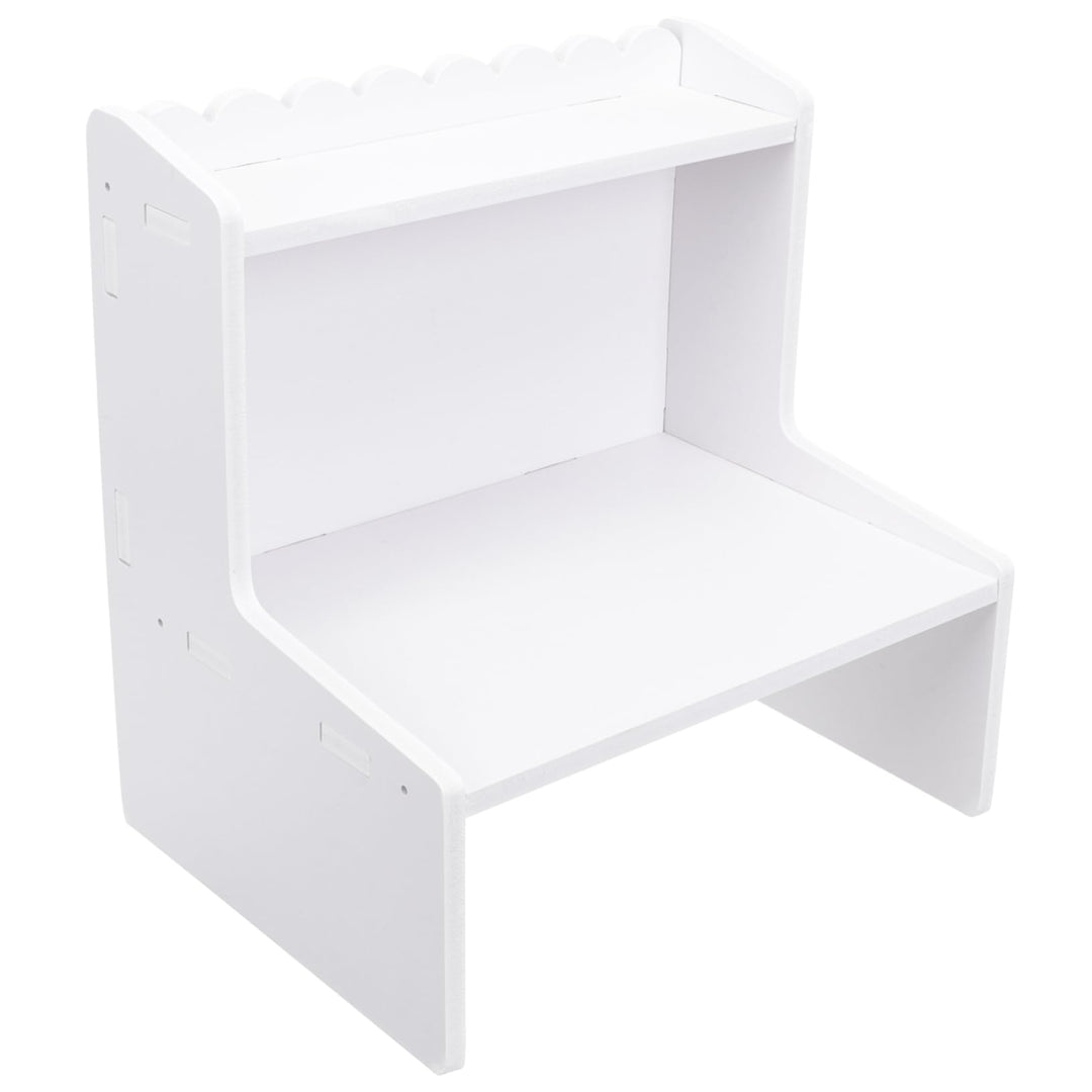 NUOBESTY Doppelregal Holz-Waschtisch Kunststoff-Aufbewahrungsregal Holz-Büroschreibtisch Holz-Deskto