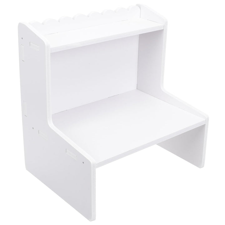 NUOBESTY Doppelregal Holz-Waschtisch Kunststoff-Aufbewahrungsregal Holz-Büroschreibtisch Holz-Deskto