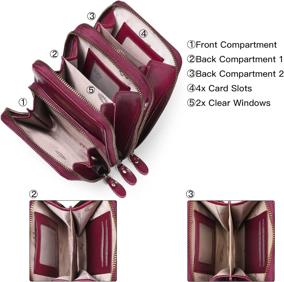 SENDEFN Handytasche zum Umhängen - Handy Umhängetasche Damen Handytasche Leder Handytasche mit Geldb