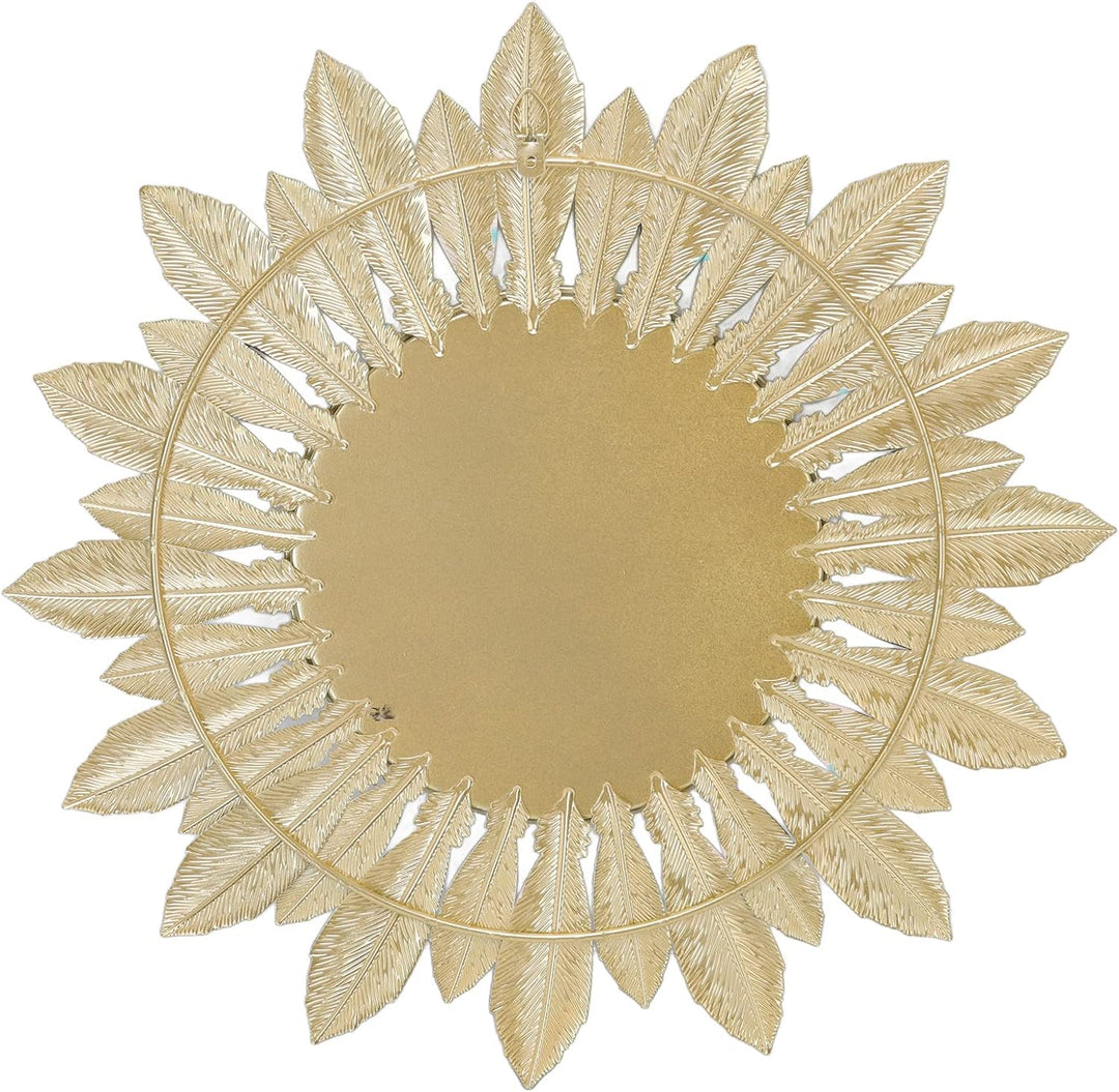 Tyenaza Wandspiegel, dekorativ, 40,6 cm, Boho-Spiegel, Feder, Wandkunst, Skulptur, runde Spiegel, De
