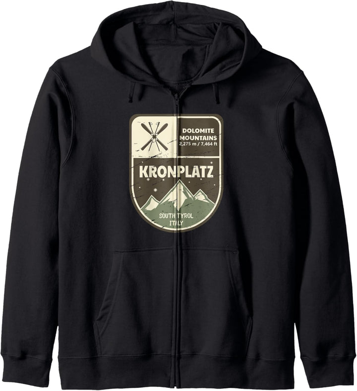 Kronplatz Dolomitgebirge Italien Vintage Kapuzenjacke