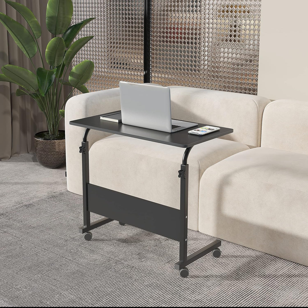 SogesHome Computertisch 80 x 40 cm,Stehhöhenverstellbarer Laptoptisch, Computertisch mit Rollen für
