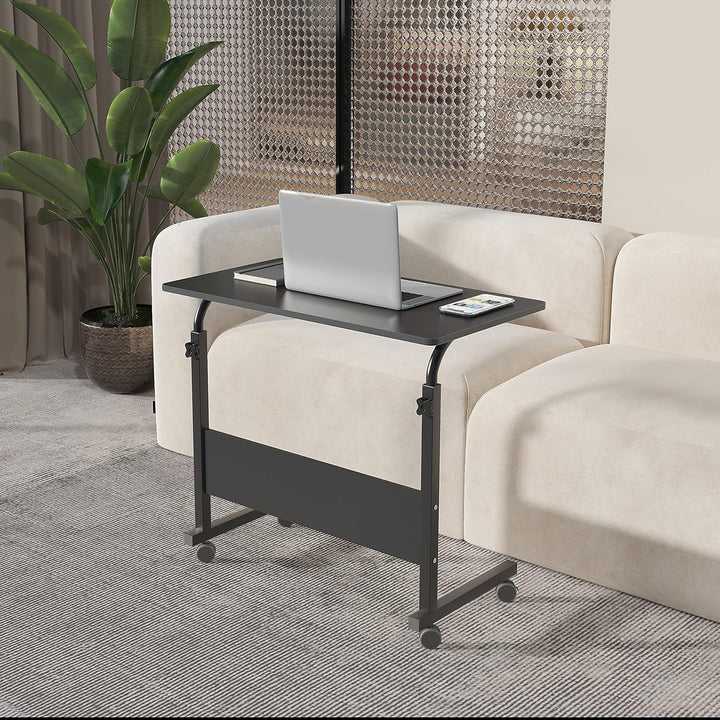SogesHome Computertisch 80 x 40 cm,Stehhöhenverstellbarer Laptoptisch, Computertisch mit Rollen für