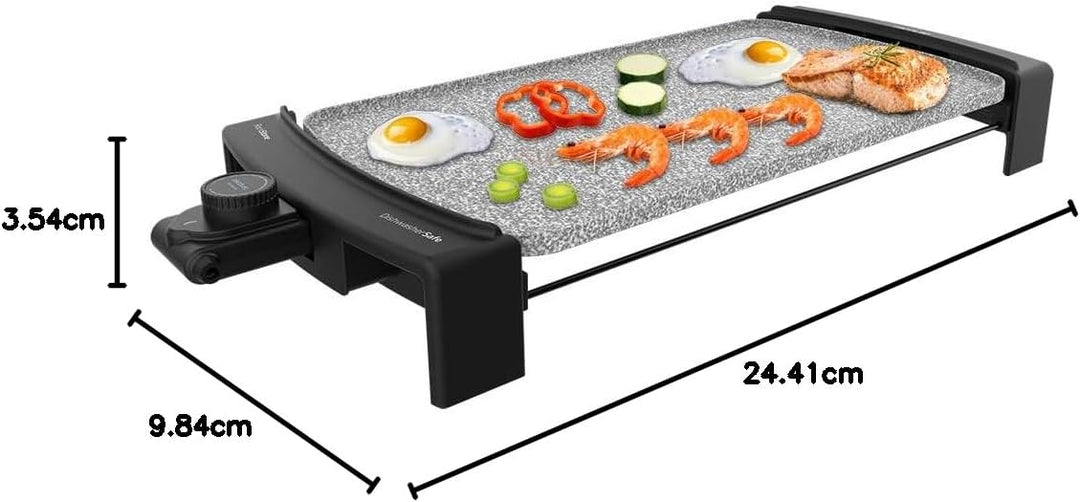 Cecotec Elektrisches Tasty & Grill 3000 RockWater. 2600 W, Riedra RockStone Beschichtung, M-förmiger