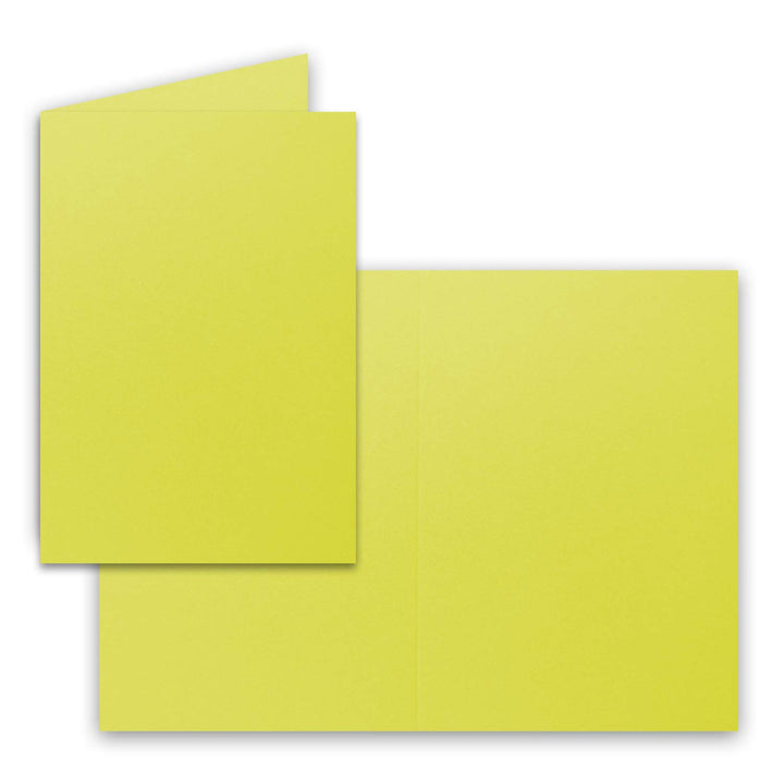 50 Faltkarten B6 - Limette - PREMIUM QUALITÄT - 11,5 x 17 cm - sehr formstabil - für Drucker geeigne