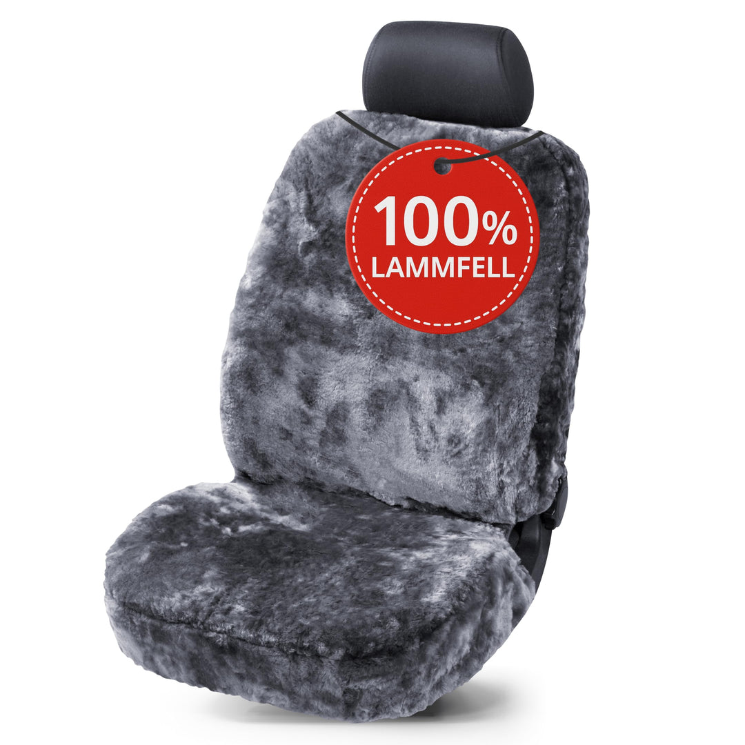Walser 20038 ZippIT Autositzbezug aus Fell, Lammfell Sitzbezug Trish grau Lammfellsitzbezug, Lammfel